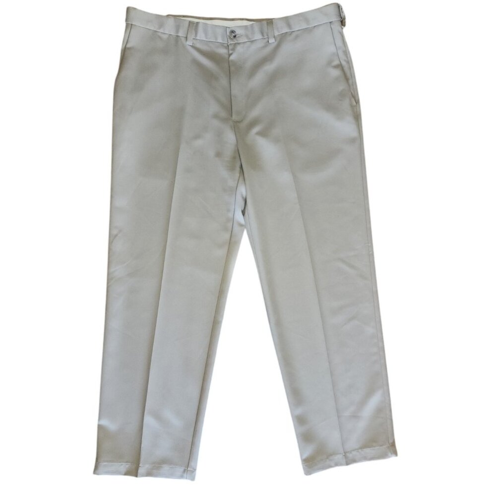 Haggar Pants Mens Size 38x30 Solid All Tan Khaki Career Dress Business‎